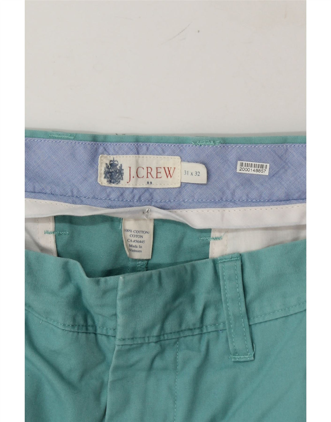 J. CREW Womens Straight Chino Trousers W31 L32 Turquoise Cotton Vintage J. Crew and Second-Hand J. Crew from Messina Hembry 