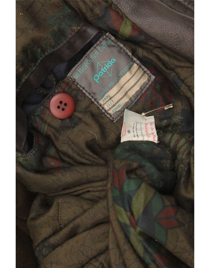 Casaco corta-vento masculino Patricia de couro Reino Unido 44 2XL marrom