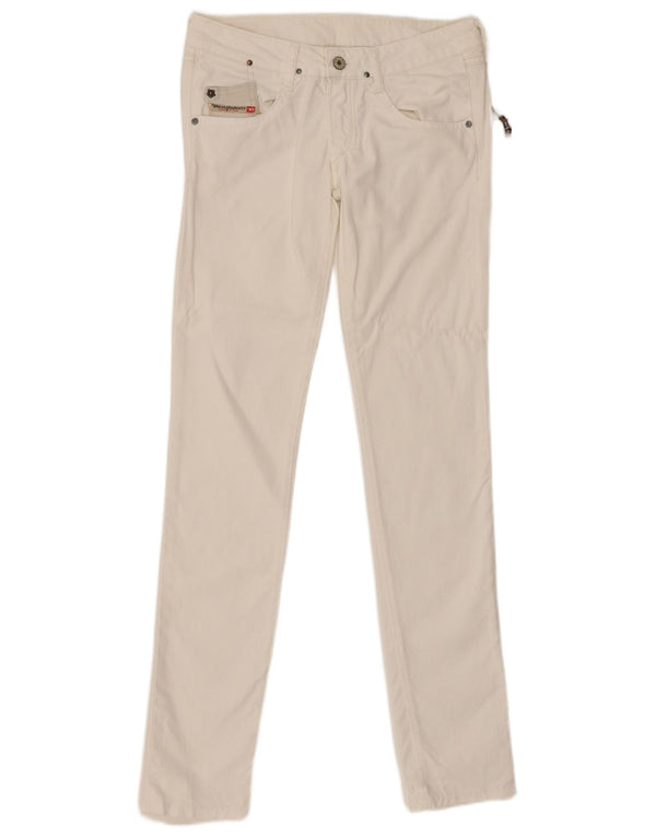 Diesel Meninas Jeans Super Skinny 13-14 Anos W28 L32 Algodão Branco