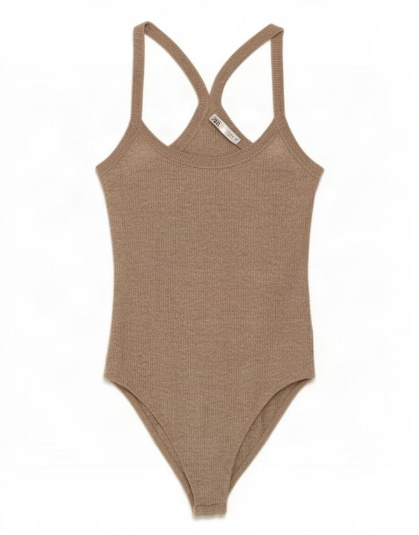 Macacão feminino sem mangas Zara UK 8 pequeno algodão cinza