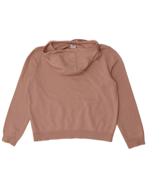 Nike Womens Hoodie Jumper UK 14 Médio Algodão Rosa