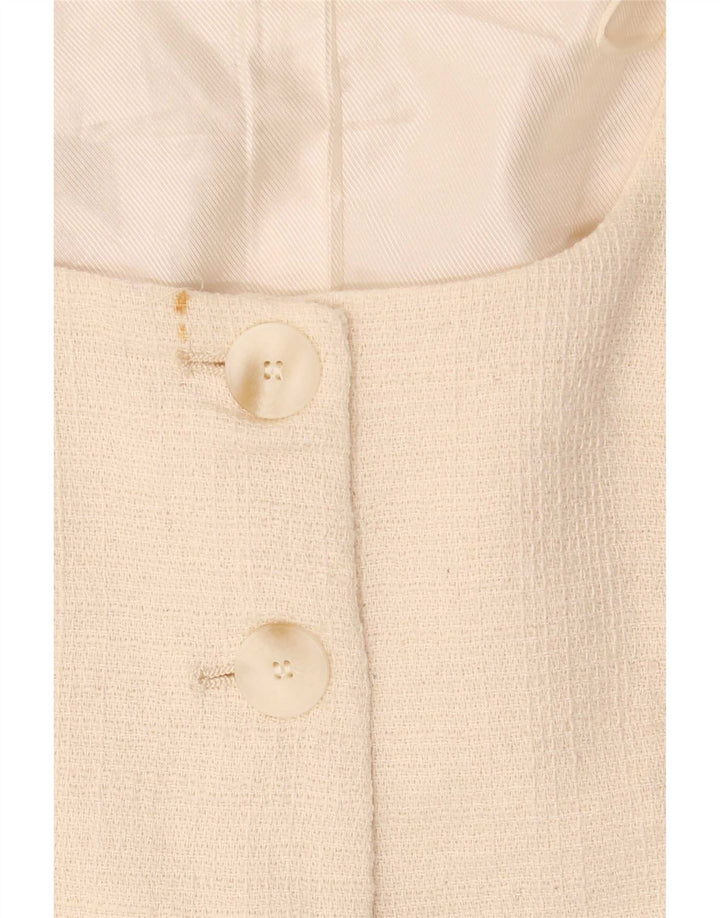 Colete feminino Zara UK 12 algodão bege médio