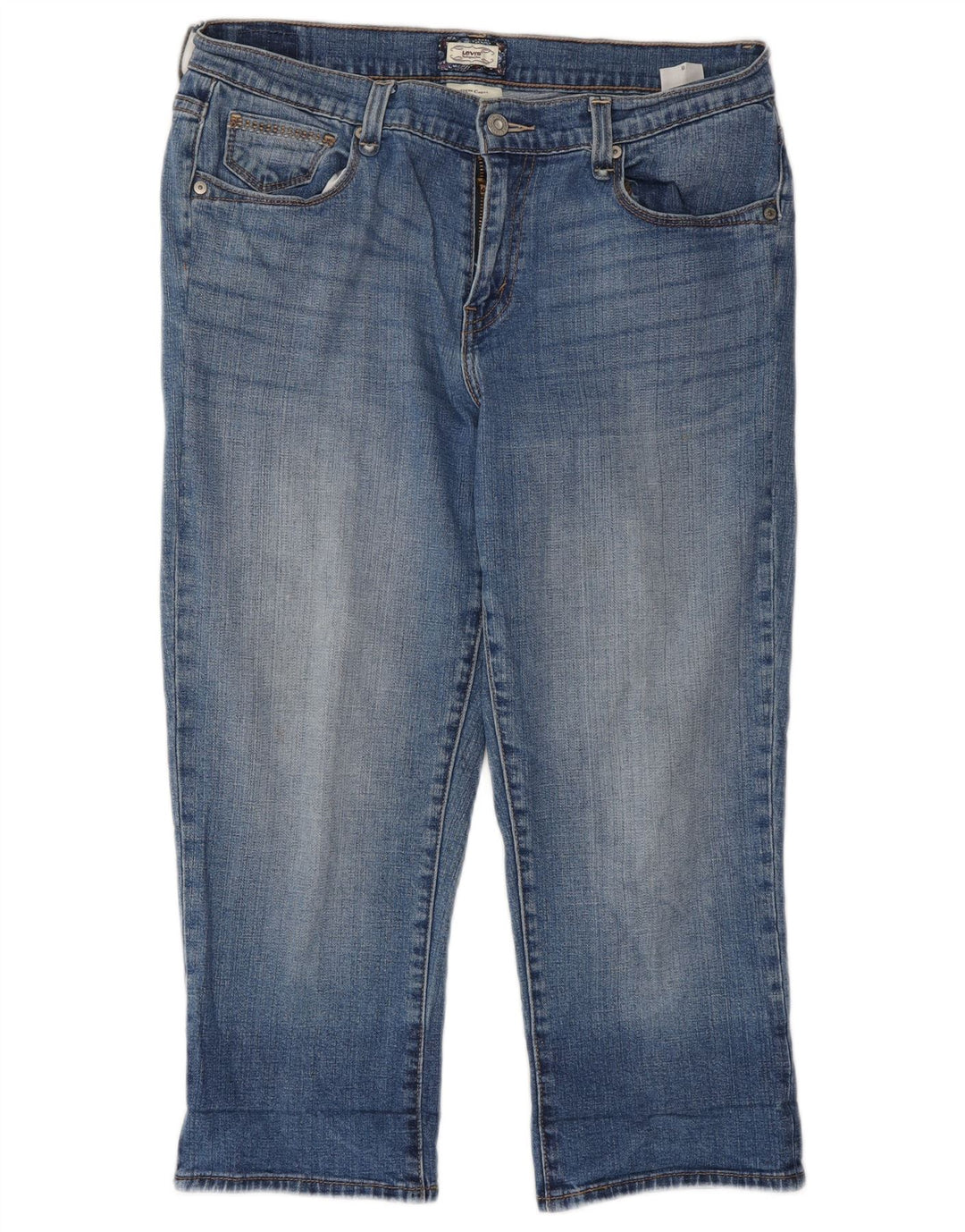 Jeans capri feminino de cintura alta LEVI'S US 8 médio W23 L22 algodão azul