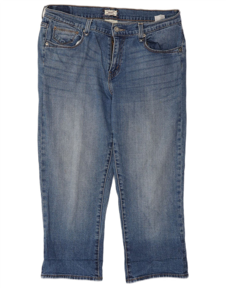 Jeans capri feminino de cintura alta LEVI'S US 8 médio W23 L22 algodão azul