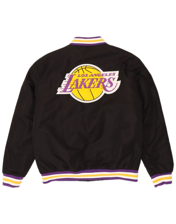 NBA Mens Los Angeles Lakers Varsity Jacket UK 40 Grande Listrado Preto