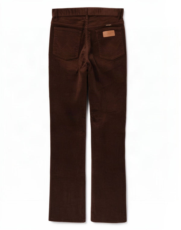 Wrangler Calça feminina reta de veludo cotelê W34 L36 algodão marrom