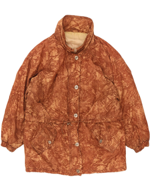 Jaqueta corta-vento vintage feminina de grandes dimensões Reino Unido 18 XL camuflagem marrom
