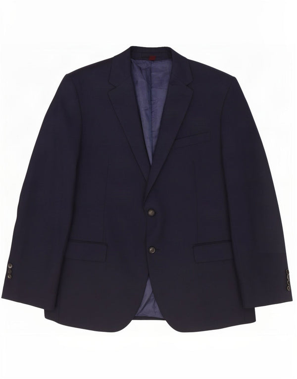 Jaqueta blazer masculina de 2 botões Marks & Spencer UK 44 2XL azul marinho nova lã