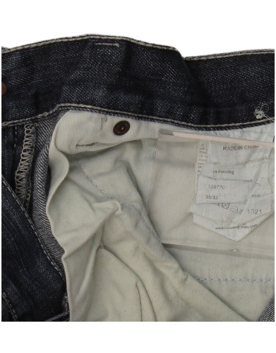 Mustang feminino bootcut jeans W35 L32 algodão azul marinho