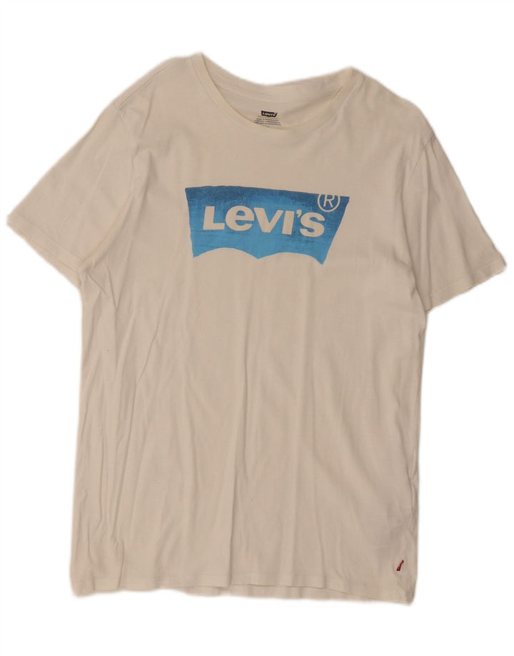 Camiseta gráfica masculina Levi's Top grande de algodão branco