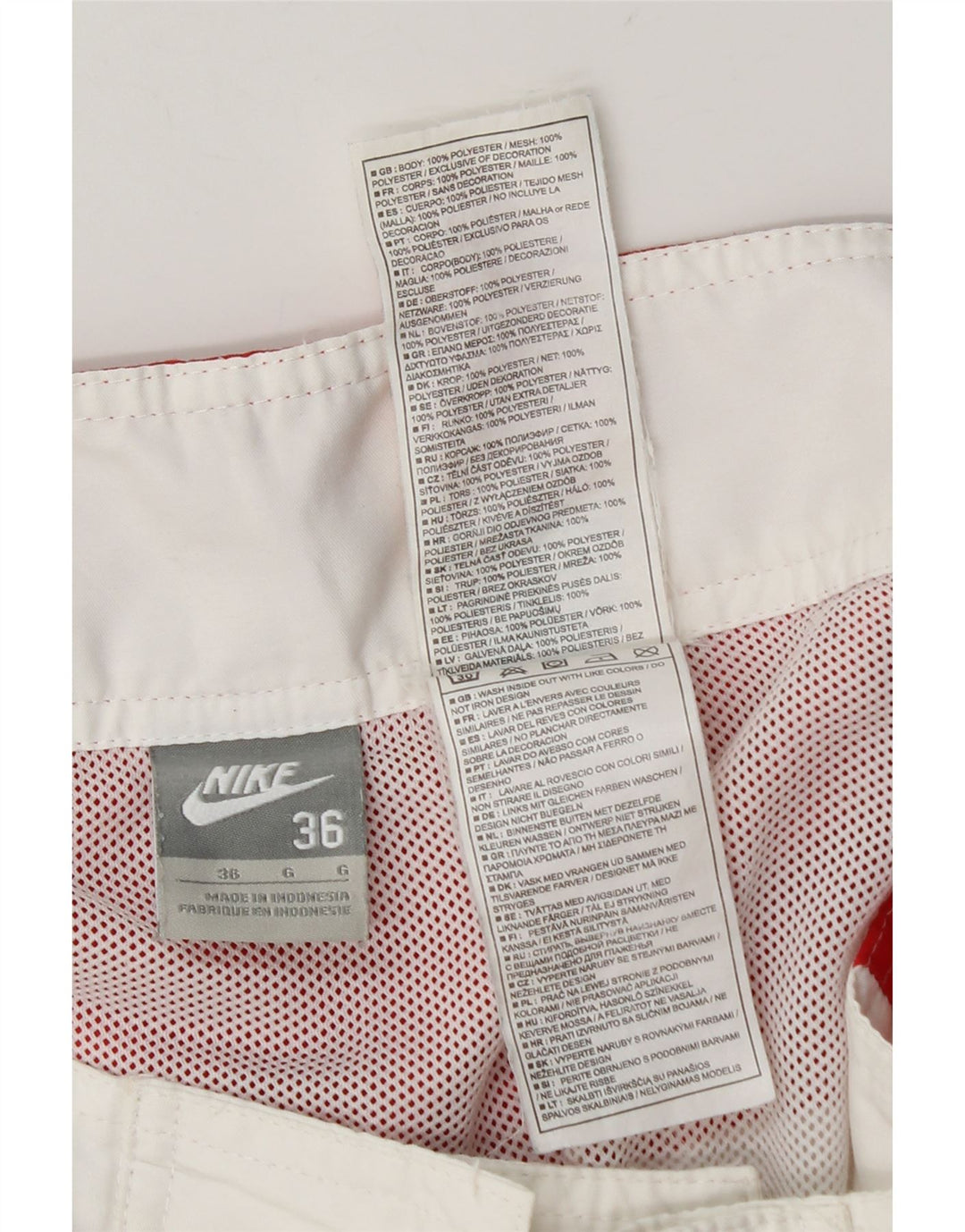Shorts de natação masculinos Nike grande poliéster colorblock branco
