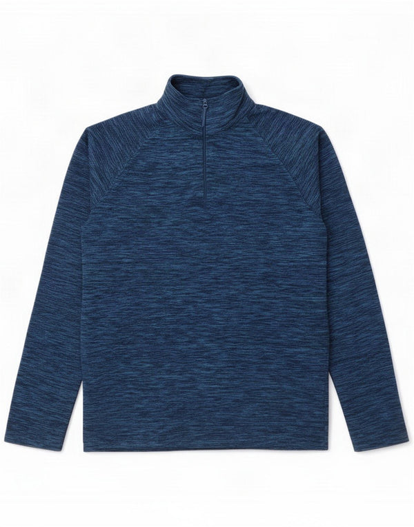 Mountain Warehouse Mens Zip Neck Fleece Jumper pequeno poliéster manchado azul