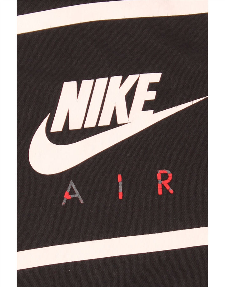 Nike masculino gráfico moletom com capuz médio algodão preto