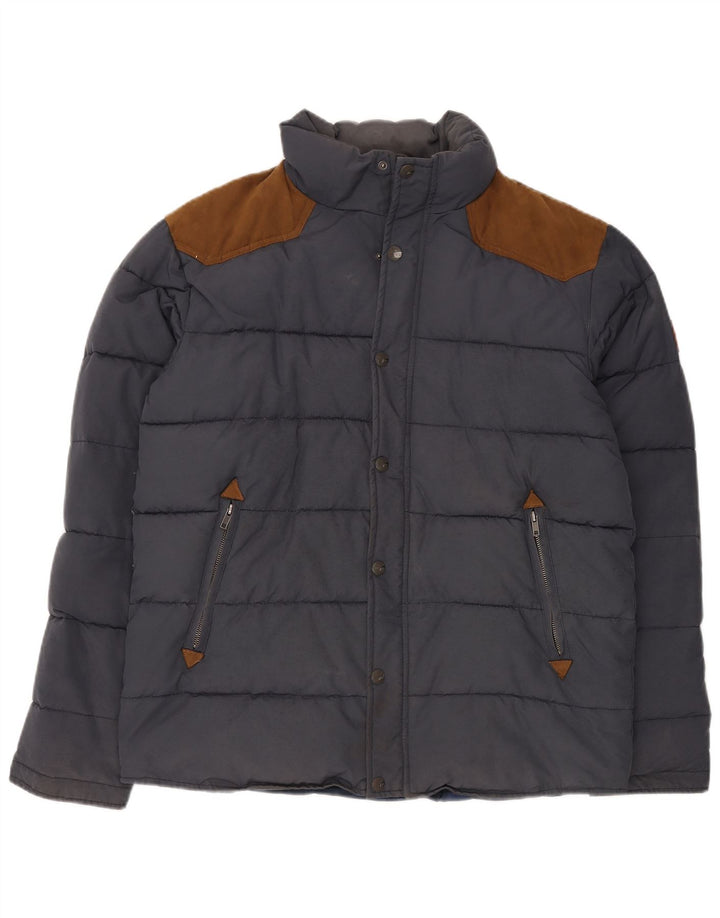 Jaqueta acolchoada masculina Quiksilver UK 40 grande algodão azul marinho