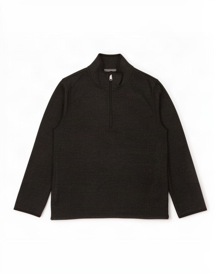 Jumper de lã masculino com zíper e pescoço Fat Face poliéster cinza médio