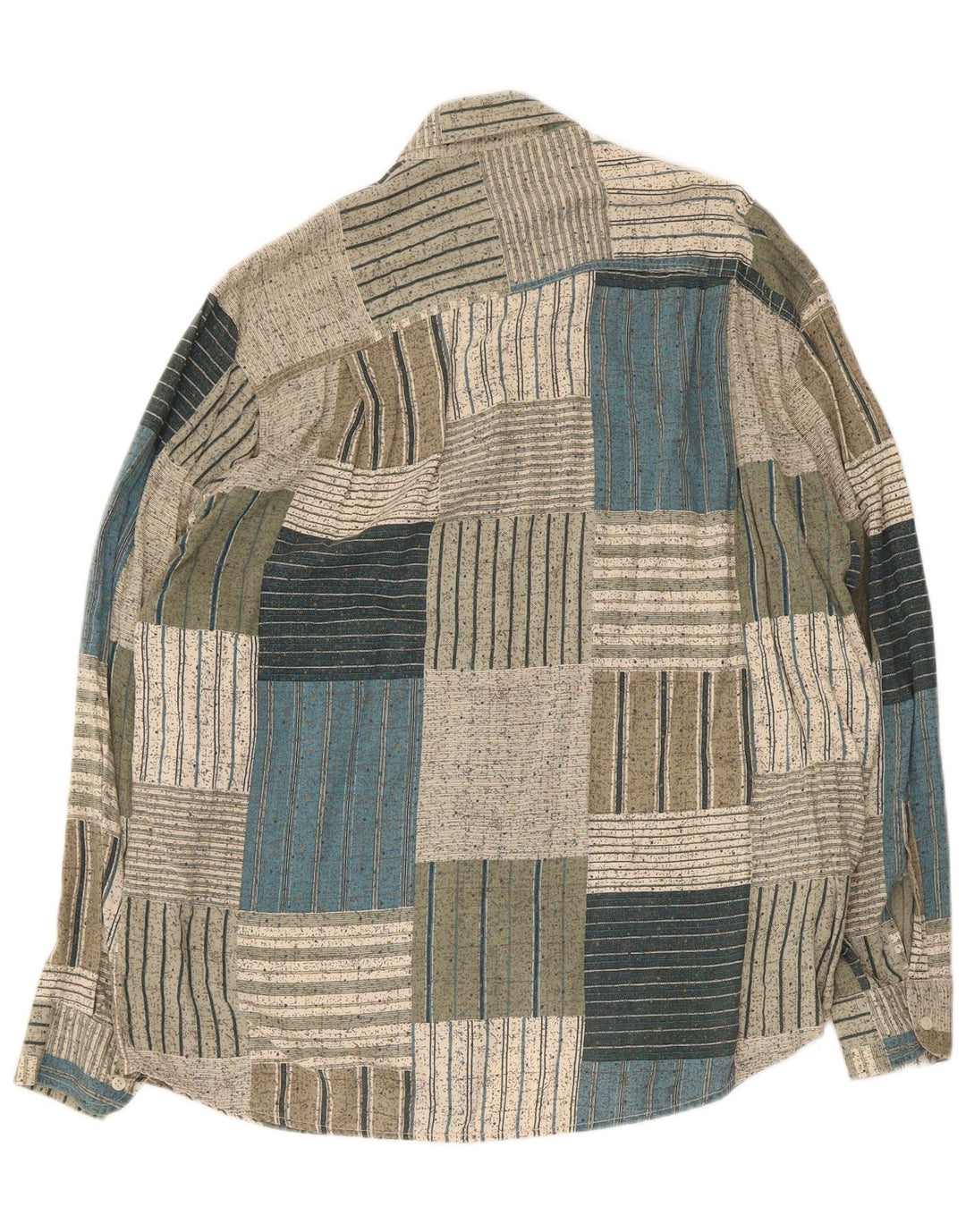 Camisa masculina Azzurra grande verde patchwork algodão