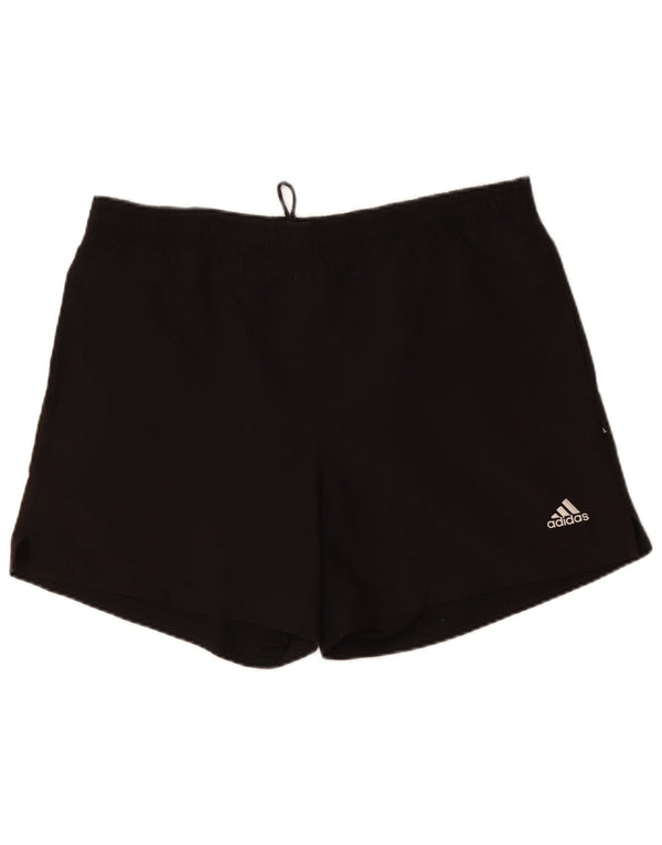 Shorts esportivos masculinos Adidas grande poliéster preto