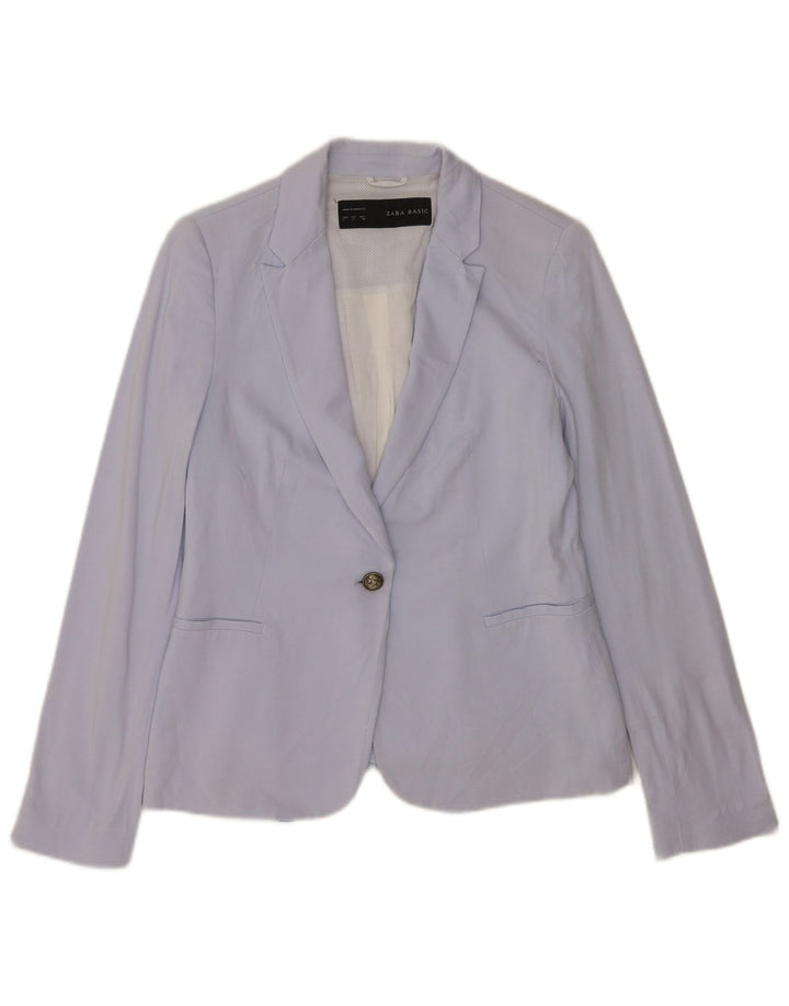 Jaqueta blazer feminina Zara com 1 botão Reino Unido 16 grande azul