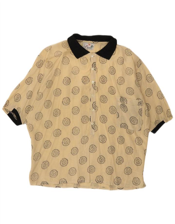 Camisa pulôver masculina de manga curta ONE WAY XL bege viscose geométrica