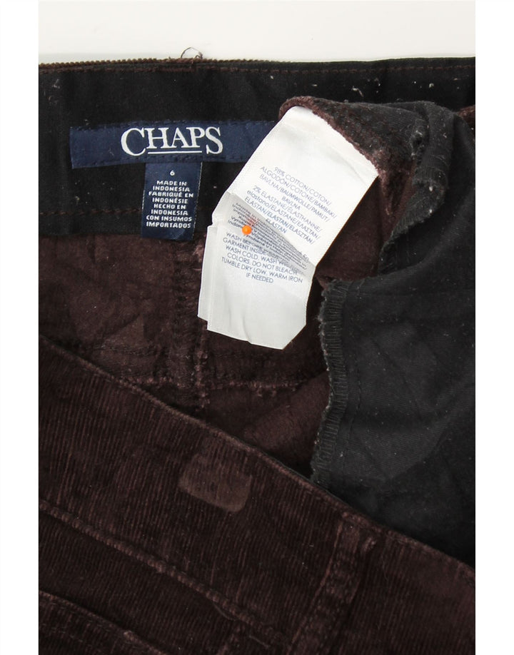 CHAPS Womens Straight Corduroy Trousers US 6 Medium W30 L30 Brown Cotton Vintage Chaps and Second-Hand Chaps from Messina Hembry 