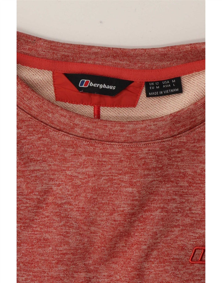 Berghaus moletom feminino jumper UK 12 médio vermelho manchado