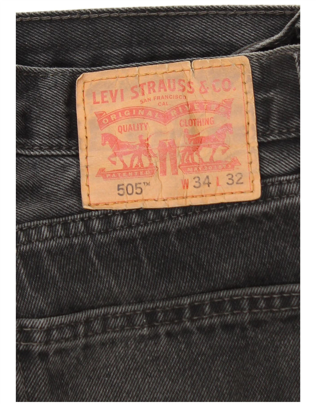 Calça jeans masculina Levi's 505 Straight W34 L32 cinza algodão