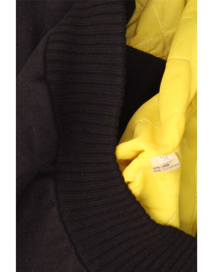 Jaqueta corta-vento masculina vintage IT 52 XL lã preta