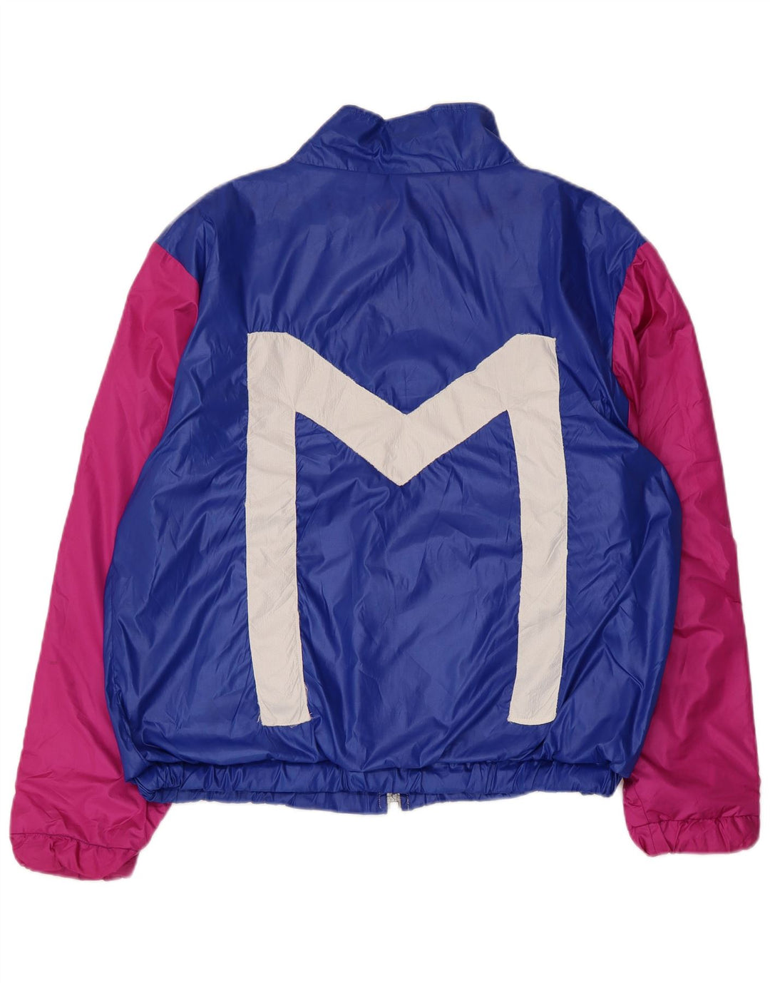 Jaqueta de agasalho gráfico masculino vintage XL azul colorblock