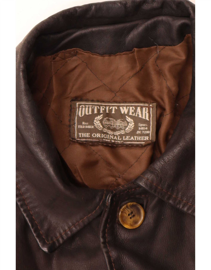 Jaqueta de couro masculina vintage Reino Unido 38 preto médio