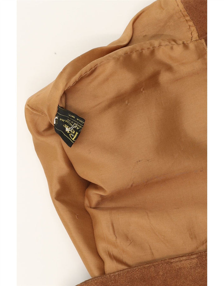 Colete masculino de camurça VINTAGE grande couro marrom