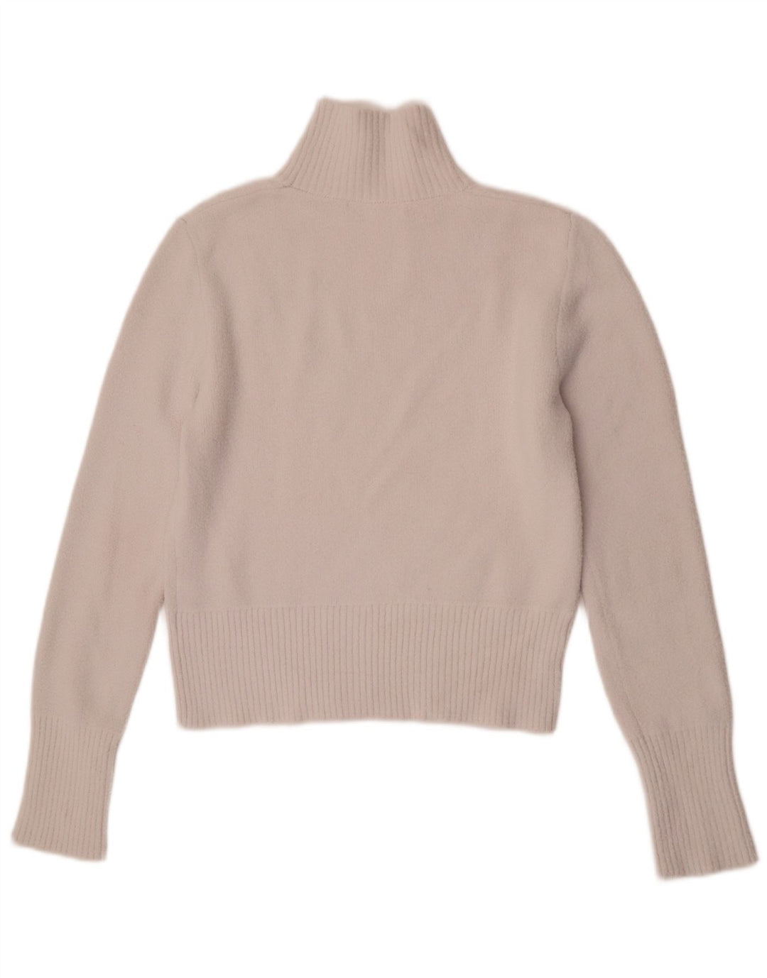 Suéter feminino Zara com gola tartaruga e gola alta, Reino Unido 12, médio, branco, nylon