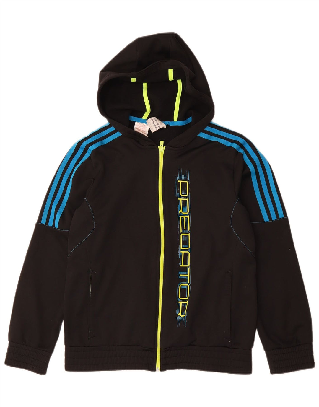 Suéter Adidas Boys Predator Graphic Zip com capuz 13-14 anos preto poliéster