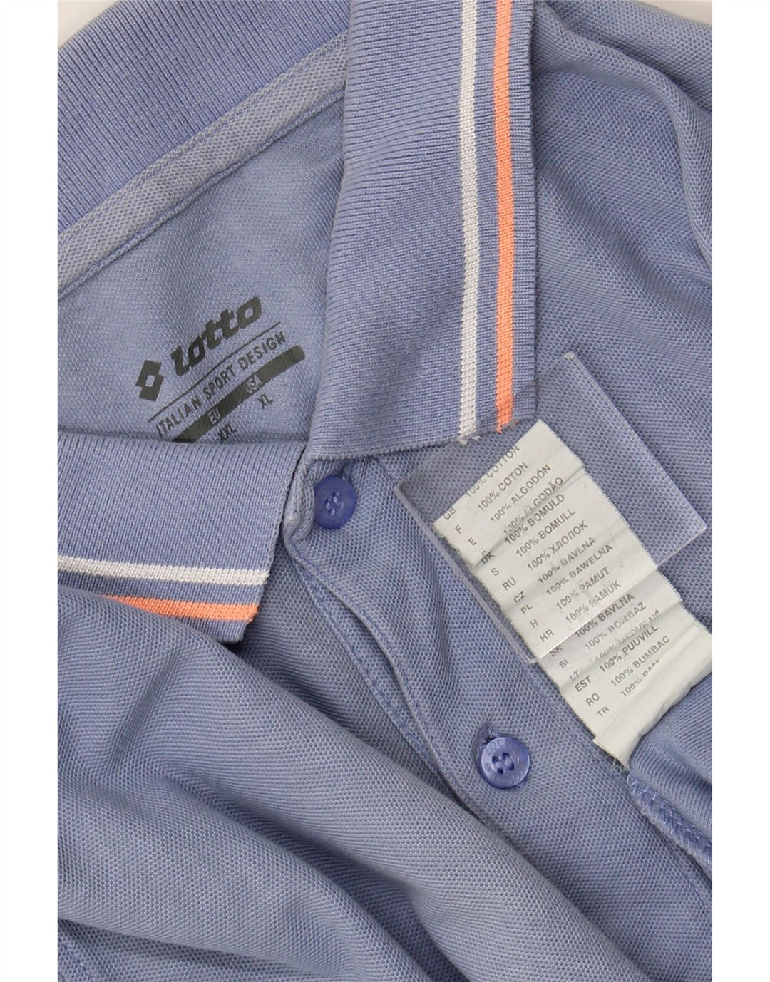 Camisa polo masculina LOTTO 2XL algodão azul