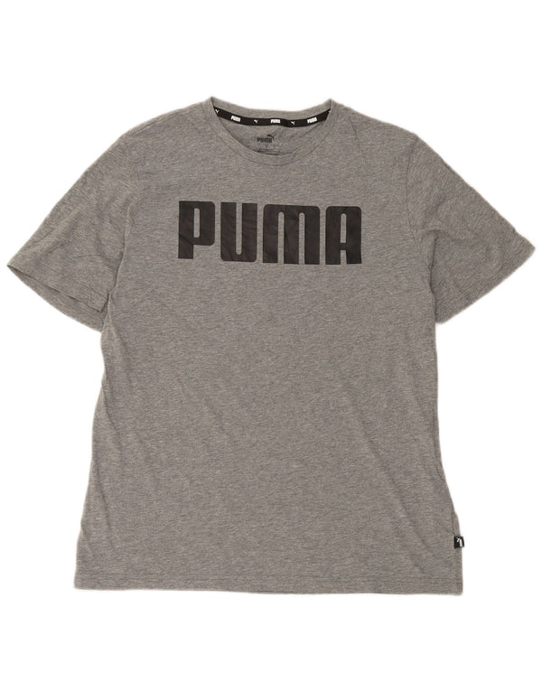 Camiseta masculina Puma Graphic Top grande algodão cinza