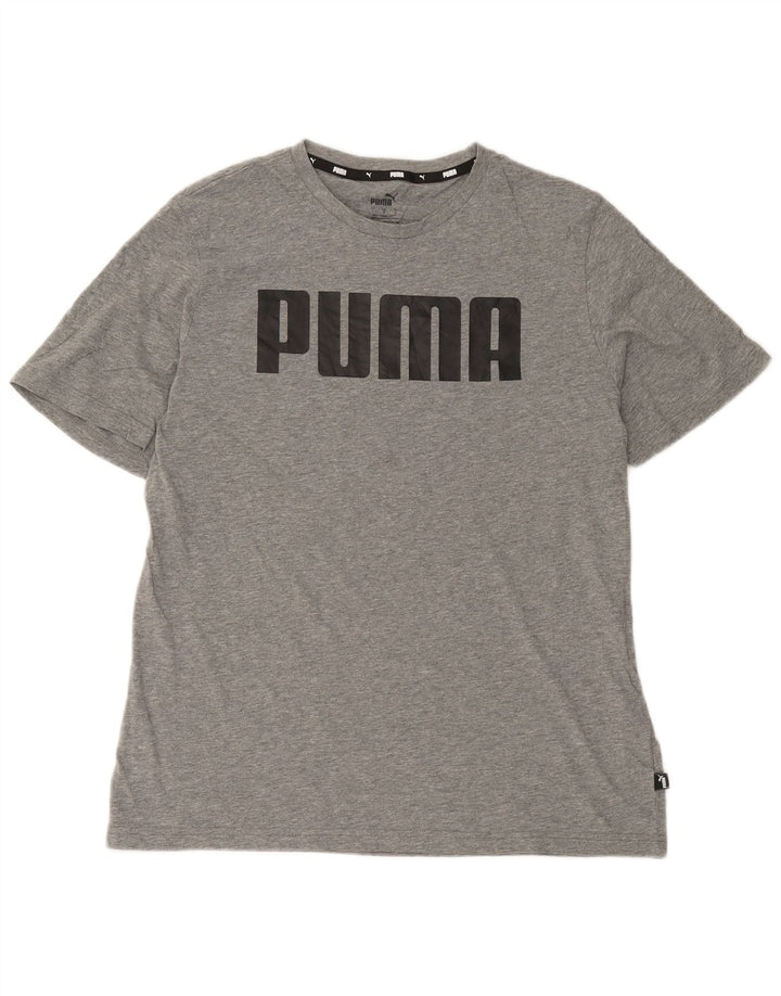 Camiseta masculina Puma Graphic Top grande algodão cinza