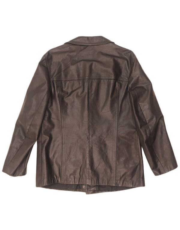 Jaqueta de couro masculina vintage UK 36 pequena preta