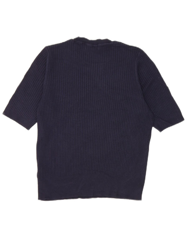 Camiseta feminina Marks & Spencer UK 14 média azul marinho viscose