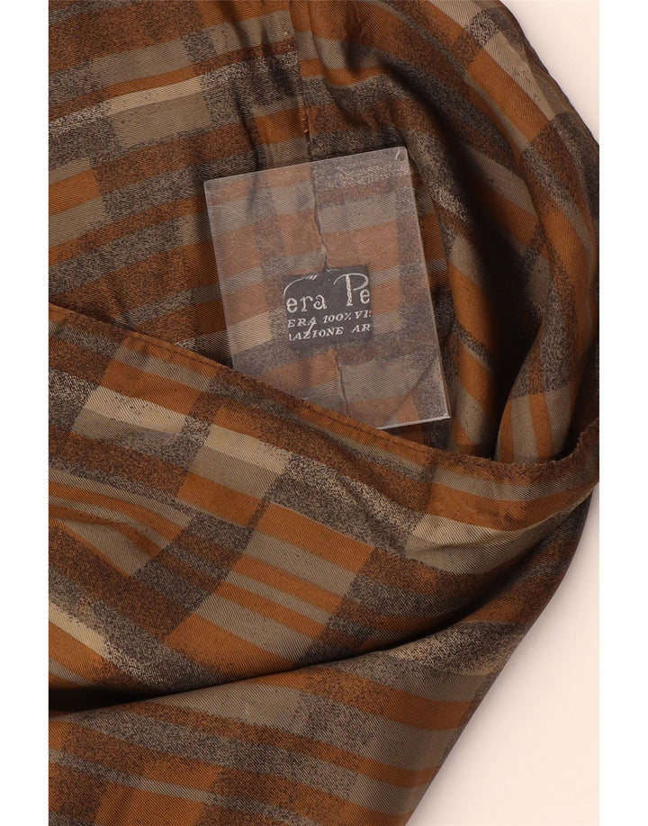 Colete de couro masculino vintage pequeno marrom tie dye couro