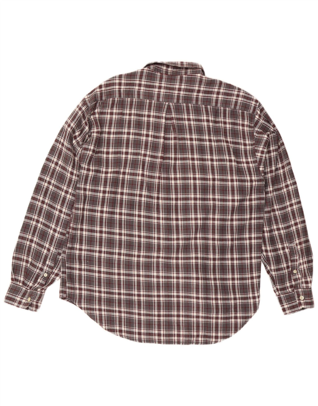 Fila Camisa masculina de flanela cinza médio algodão xadrez