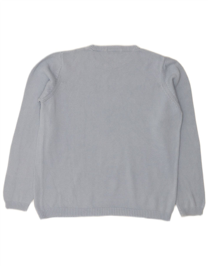 Suéter masculino Marks & Spencer com gola redonda, azul médio