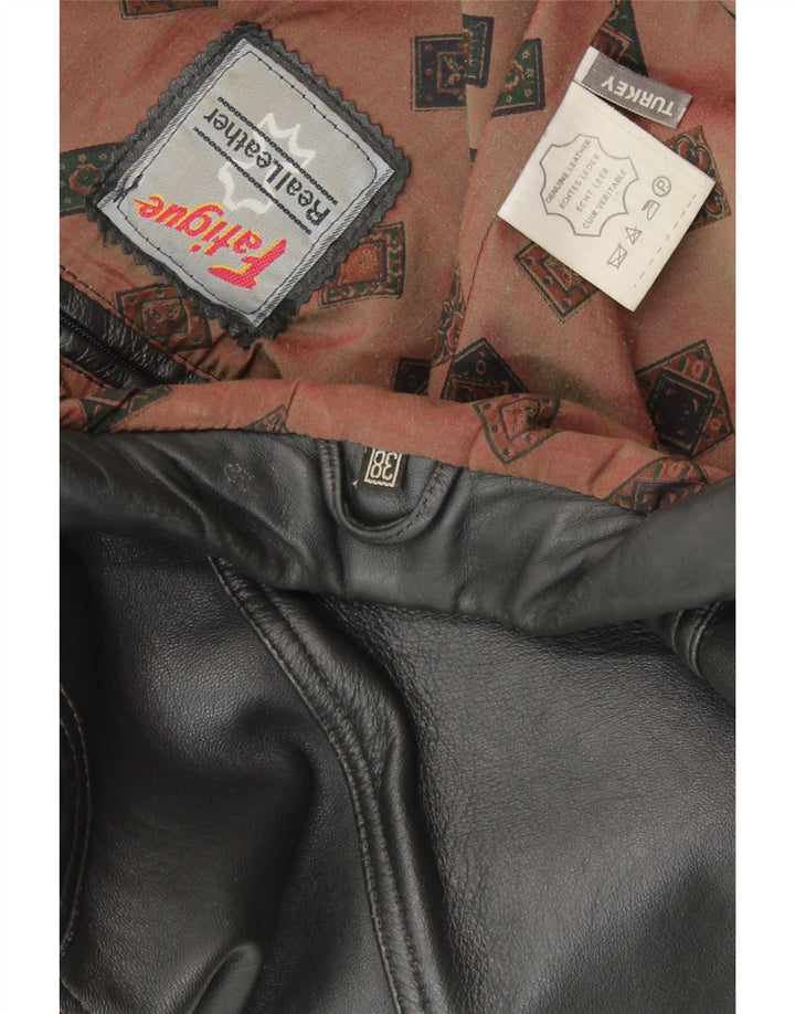 Jaqueta de couro masculina FATIGUE UK 38 couro preto médio