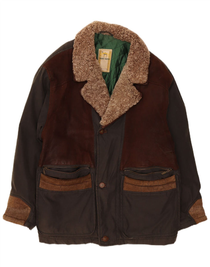 Casaco corta-vento masculino Camel Active IT 56 2XL algodão colorblock cáqui