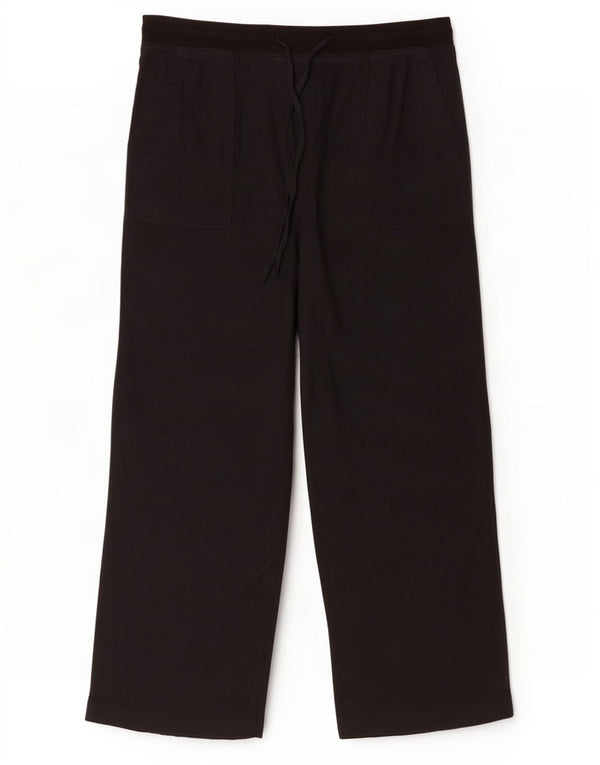 Marks & Spencer Womens Straight Chino Trousers UK 14 Large W34 L29 Black
