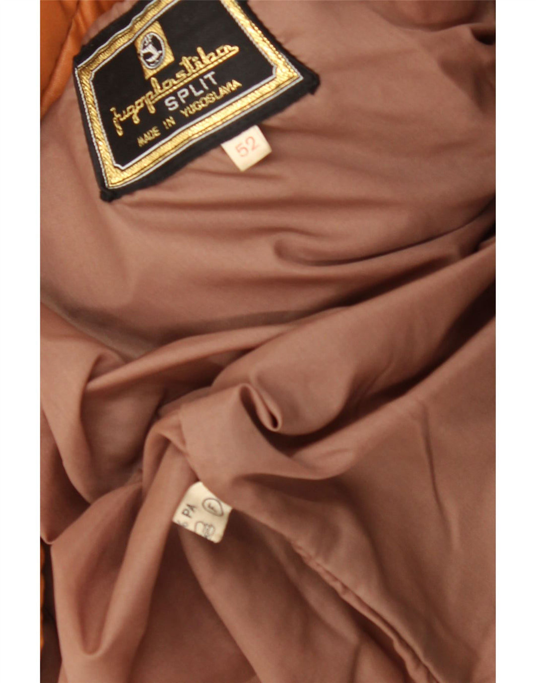 Jaqueta acolchoada masculina VINTAGE IT 52 XL laranja Colourblock poliéster