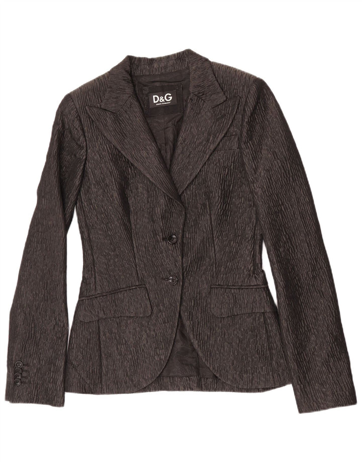 Jaqueta blazer feminina Dolce & Gabbana com 2 botões IT 42 poliéster preto médio
