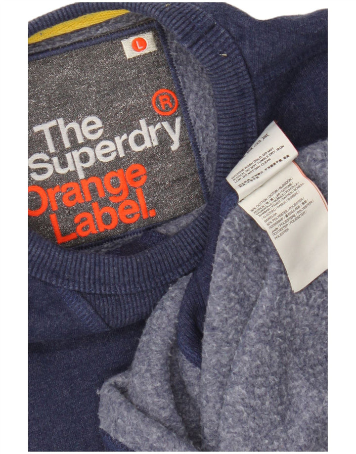 Superdry moletom masculino jumper grande algodão azul