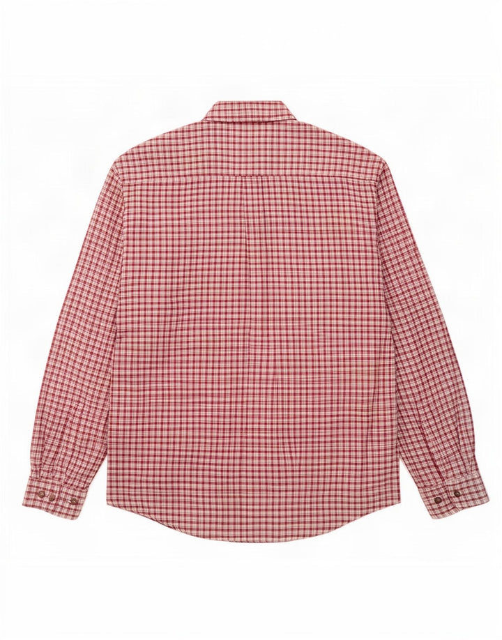 Camisa masculina vintage de flanela XL Borgonha xadrez