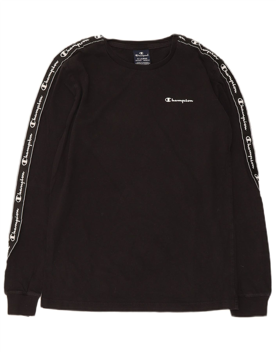 Champion Boys Graphic Top Manga Comprida 13-14 Anos XL Preto