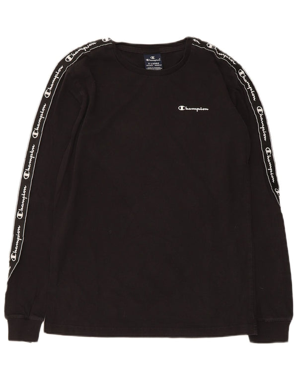 Champion Boys Graphic Top Manga Comprida 13-14 Anos XL Preto