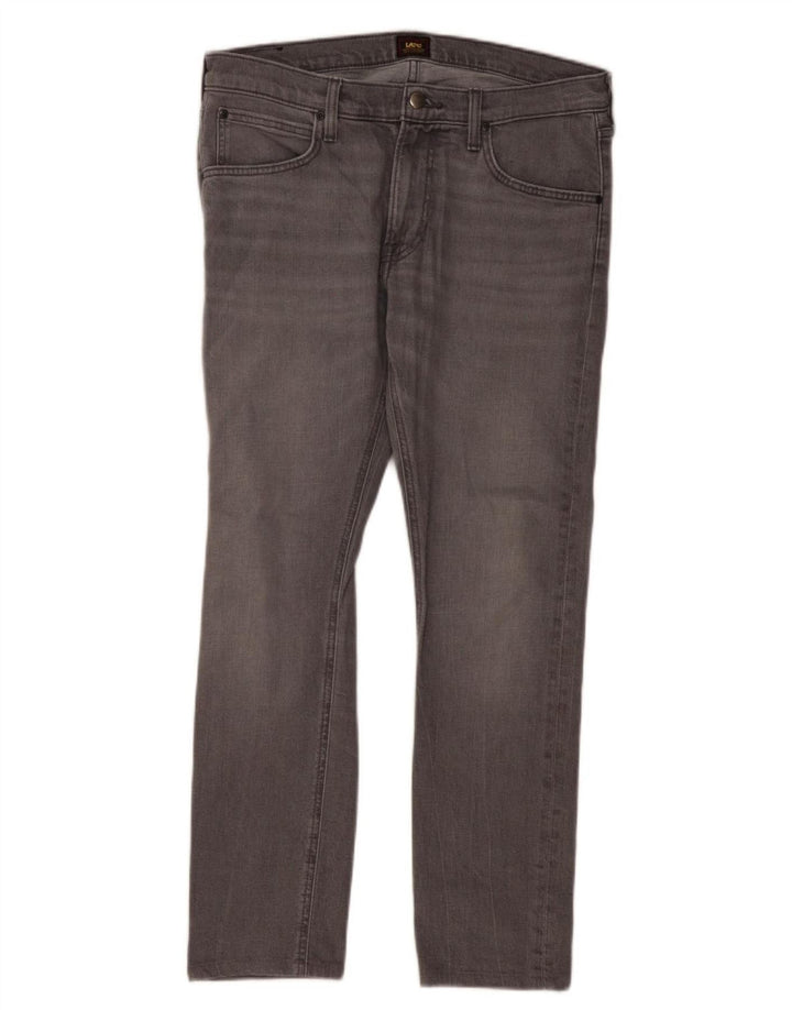 Lee Womens Luke Slim Jeans W33 L29 Algodão Cinza
